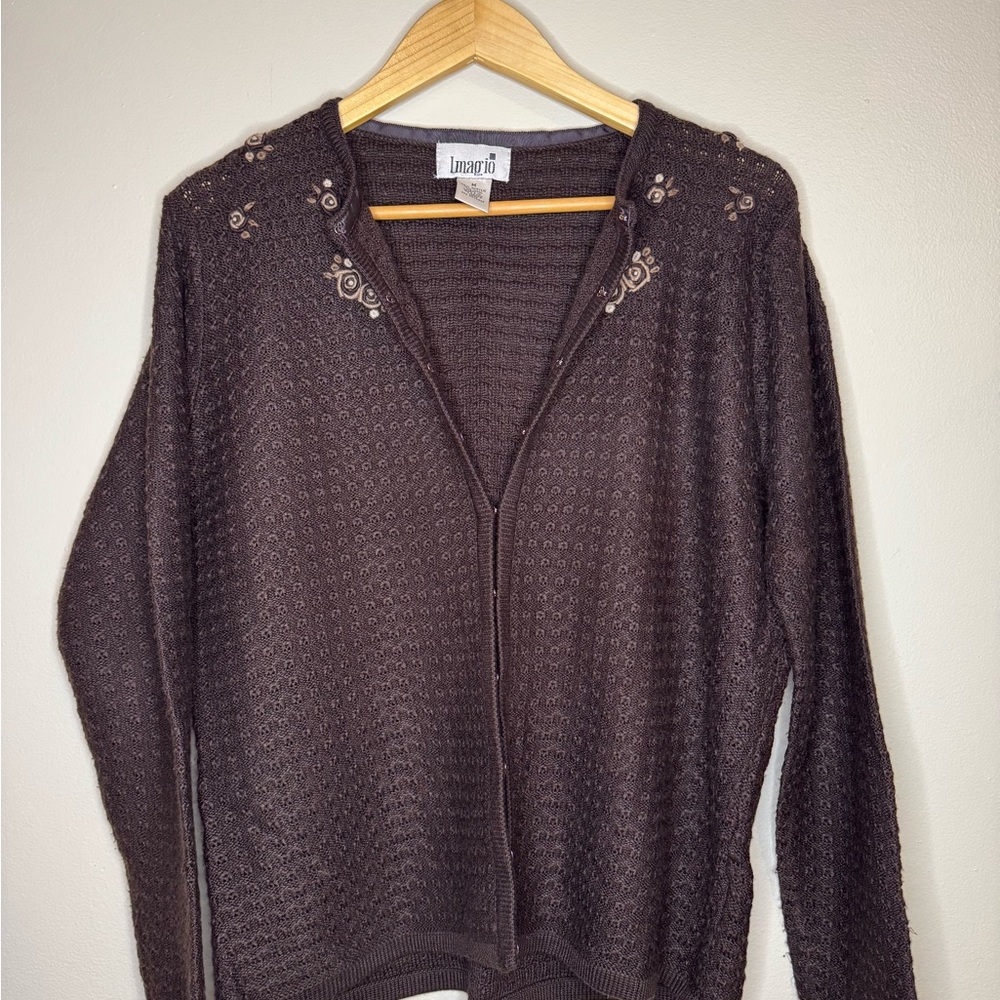 Imagio‎ Embroidered Knit Cardigan